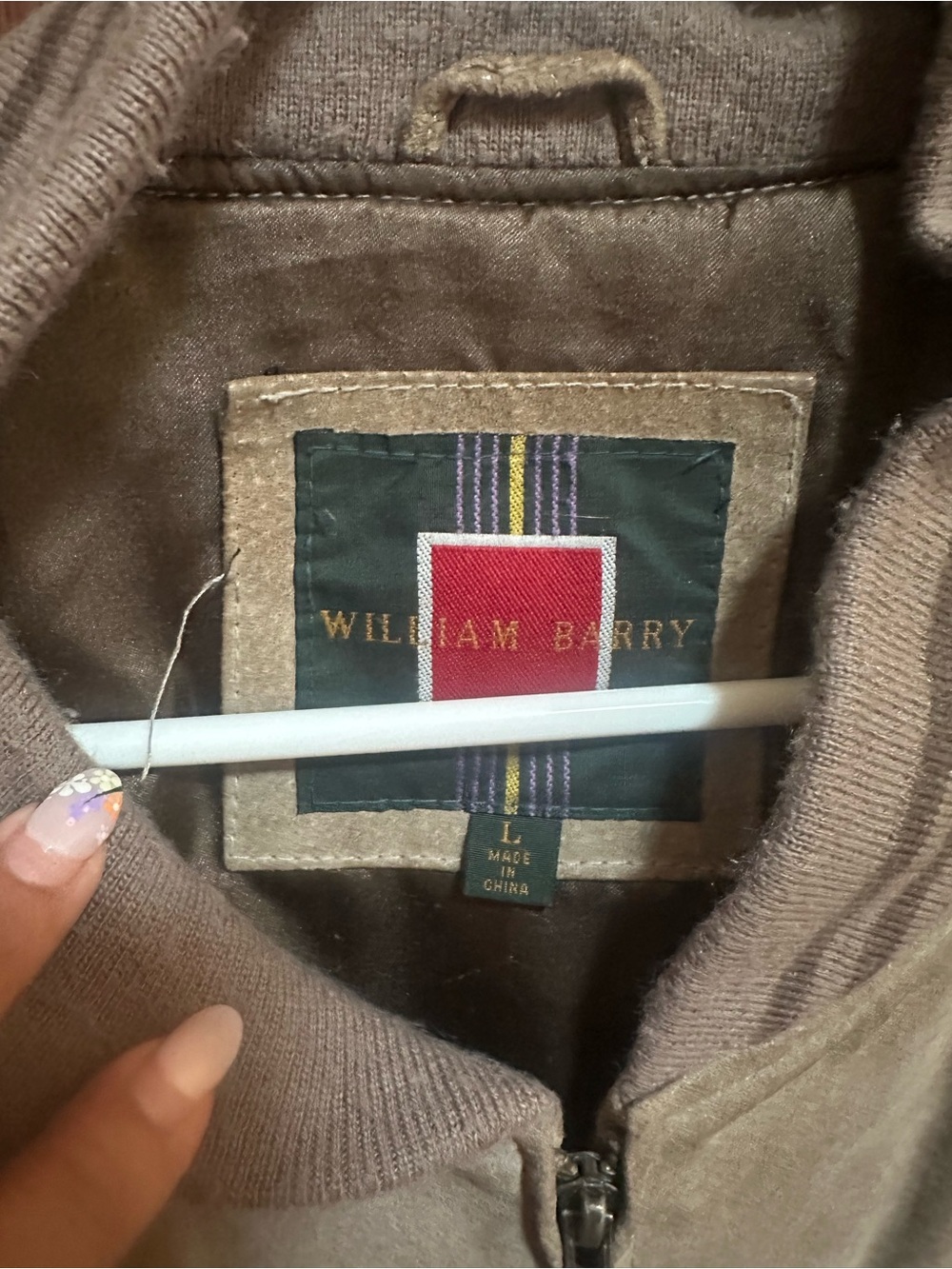 William Barry Taupe Suede Bomber Jacket - Picture 7 of 7